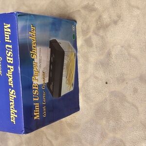 Mini USB Paper Shredder with Letter Opener - Black